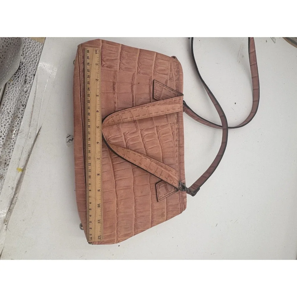 Vintage Y2K 90s 2000s Fossil Pink Alligator Leather Shoulder Club Hobo Bag Purse